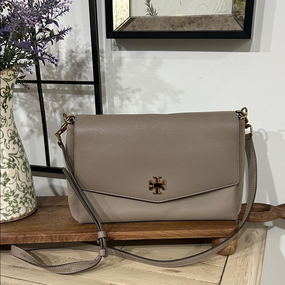 Tory Burch Taupe Leather Crossbody Bag